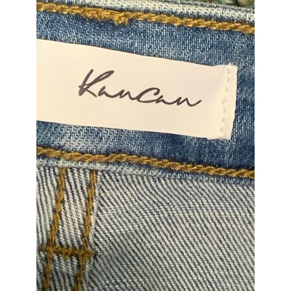 Kancan Estilo 40784 Chewed Hem Highrise Mid Light Wash Ankle Jeans sz 31 NWT - Picture 7 of 9
